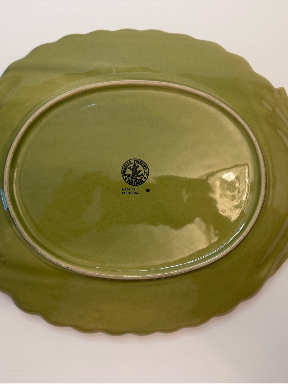 Vintage Bordallo Pinheiro Portugal Majolica Asparagus Basket weave 15” Platter - Picture 3 of 7
